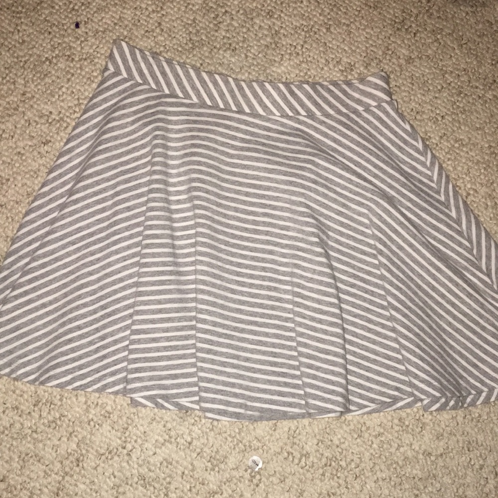 Grey with white striped skater skirt